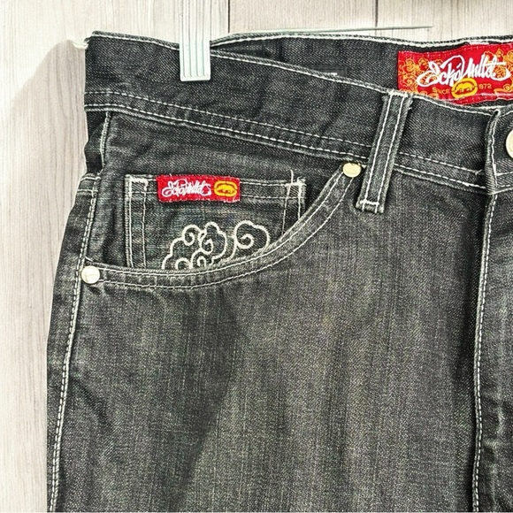 VTG Y2k Ecko Unltd Embroidered Dragon Skater Grunge Baggy Straight Leg 32W X42L - Picture 4 of 16